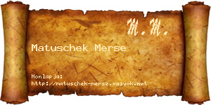 Matuschek Merse névjegykártya